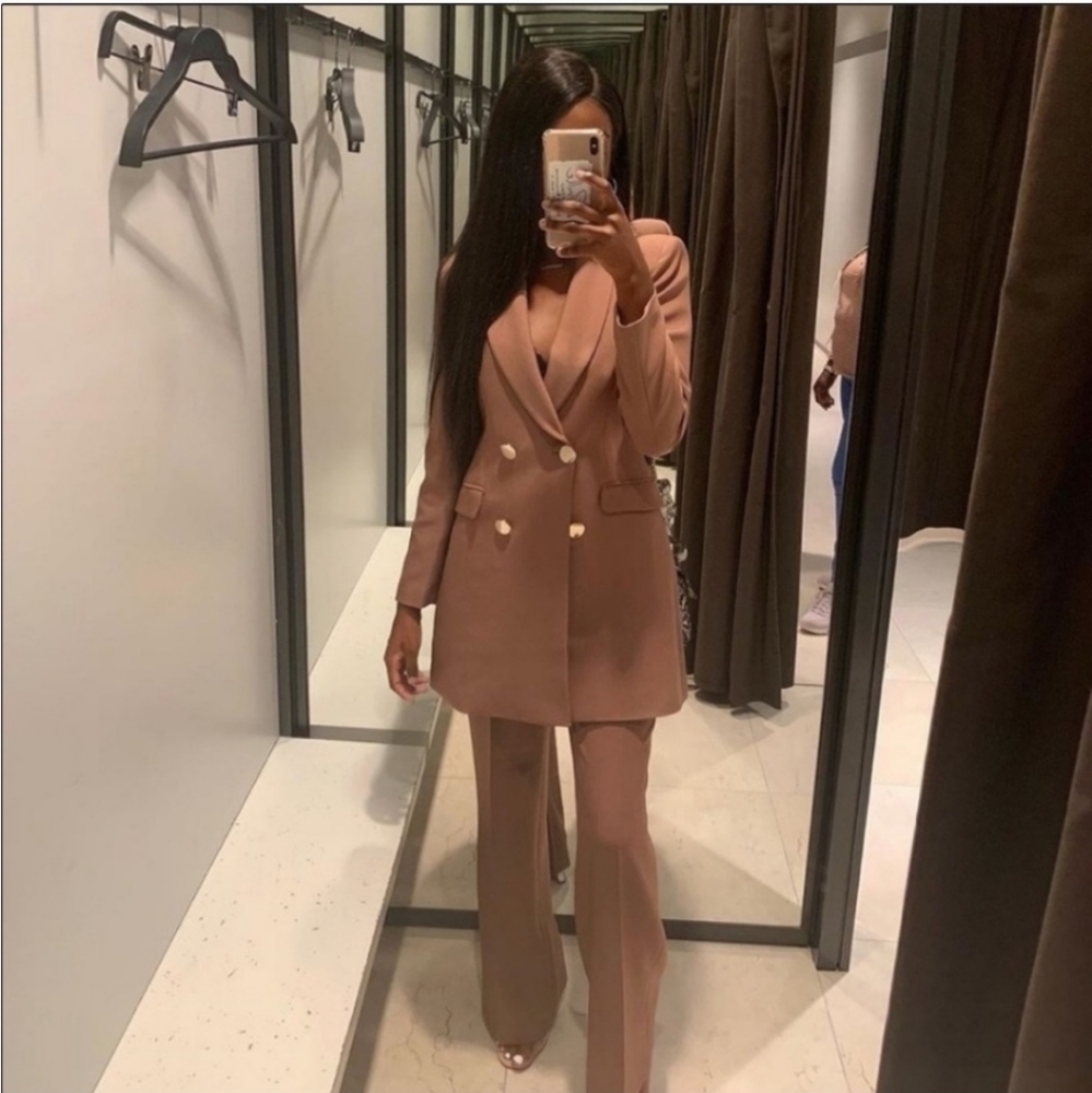 Zara double breasted long blazer size S - Picture 6 of 16